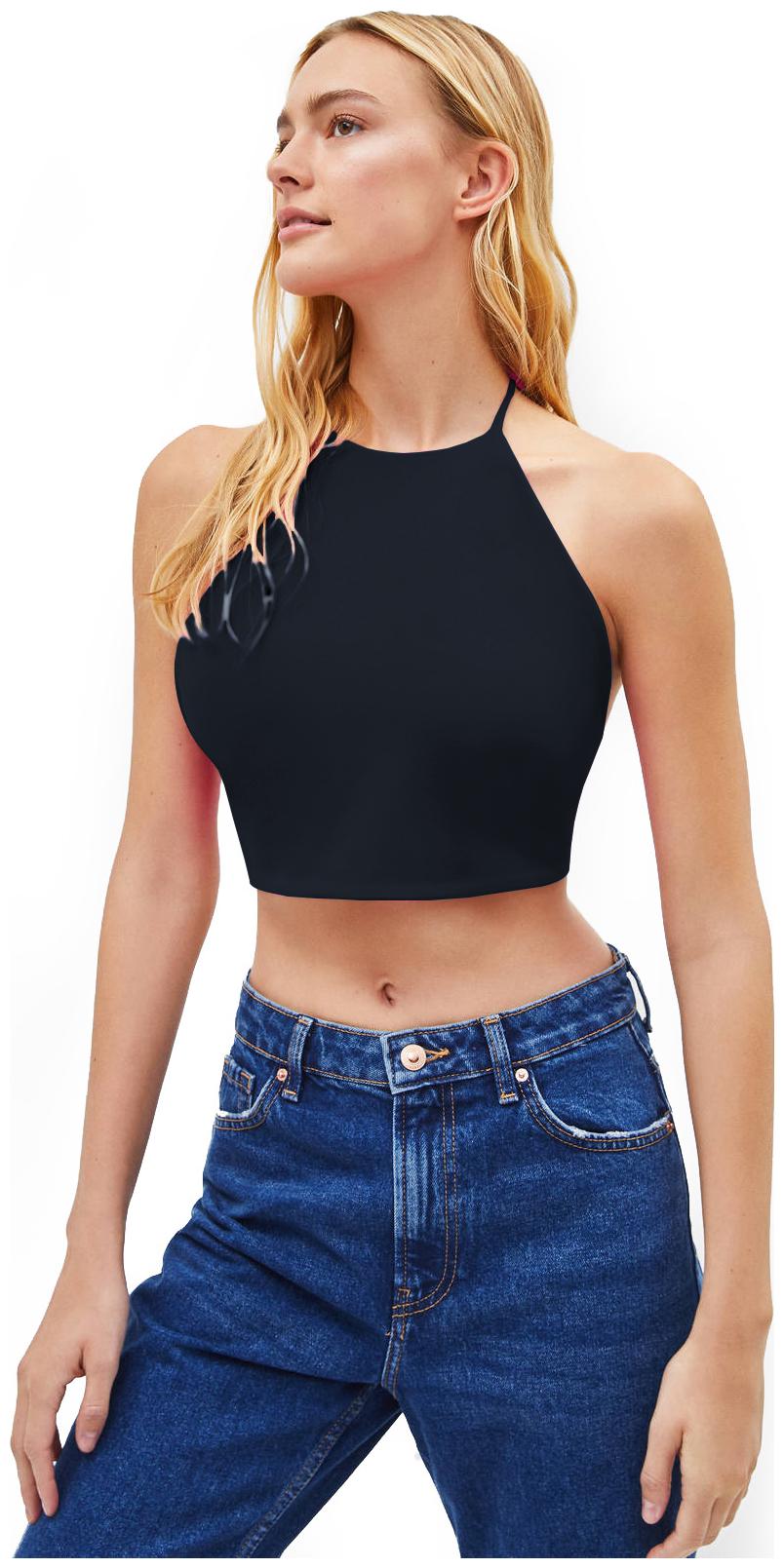 

THE BLAZZE Women Solid Regular top - Blue