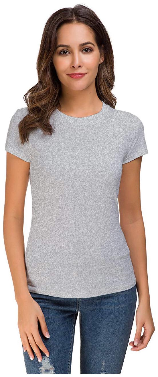 

THE BLAZZE Women Grey Regular fit Round neck Cotton T shirt