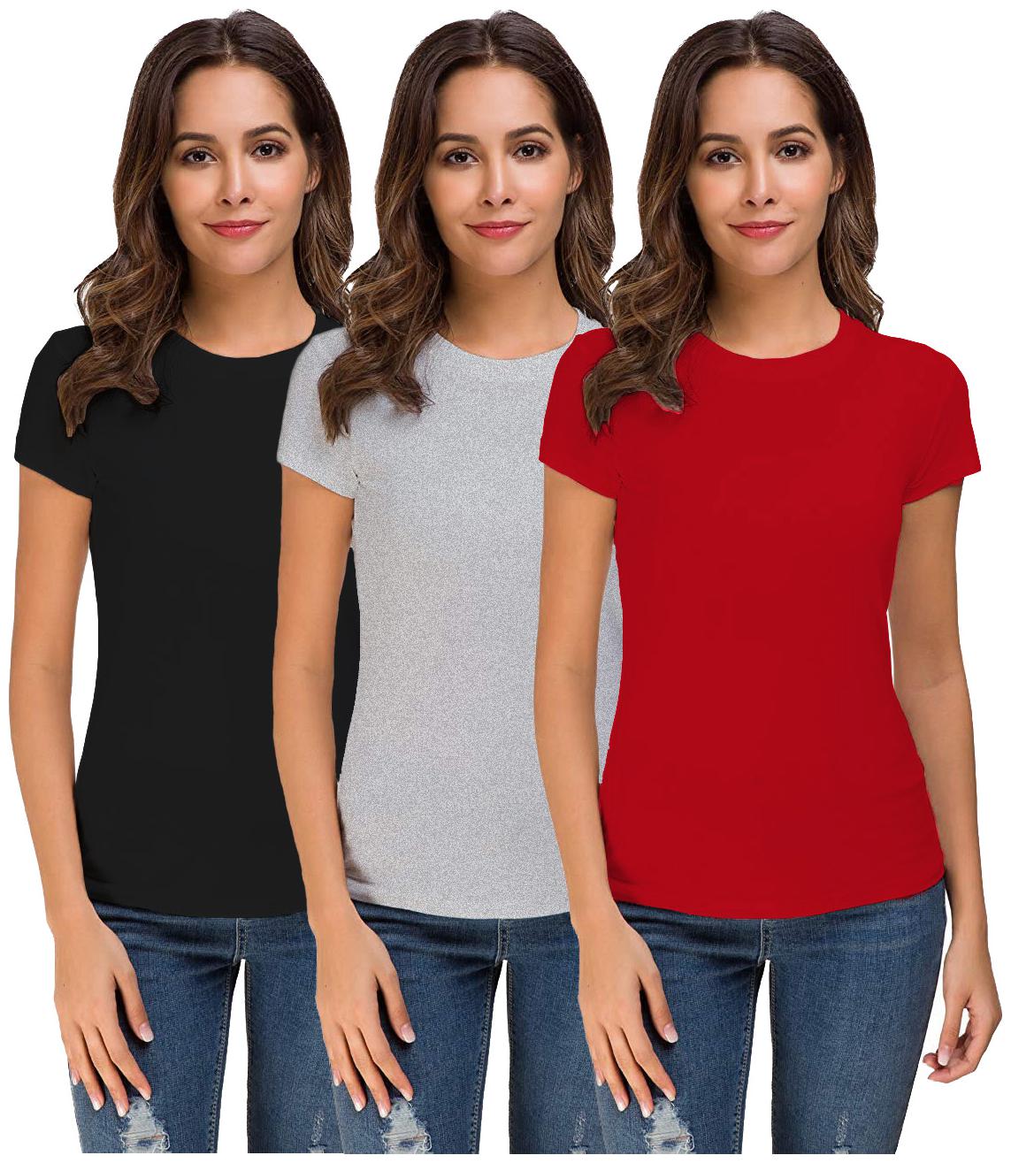 

THE BLAZZE Women Multi Regular fit Round neck Cotton T shirt