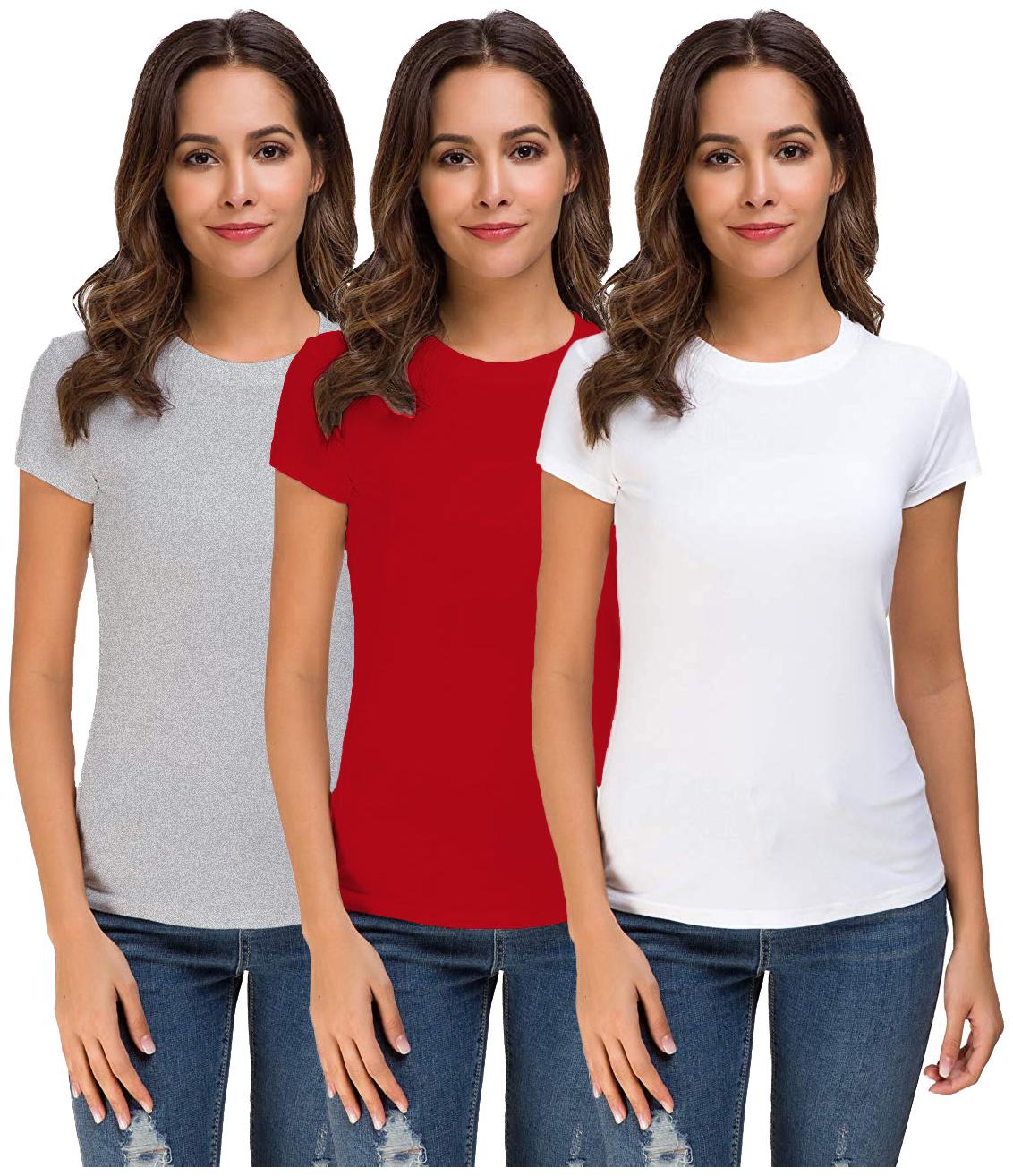 

THE BLAZZE Women Multi Regular fit Round neck Cotton T shirt