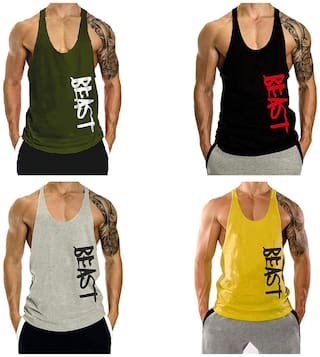 The Blazze Men's Beast Tank Tops Muscle Gym Bodybuilding Vest Fitness Workout Train Stringers