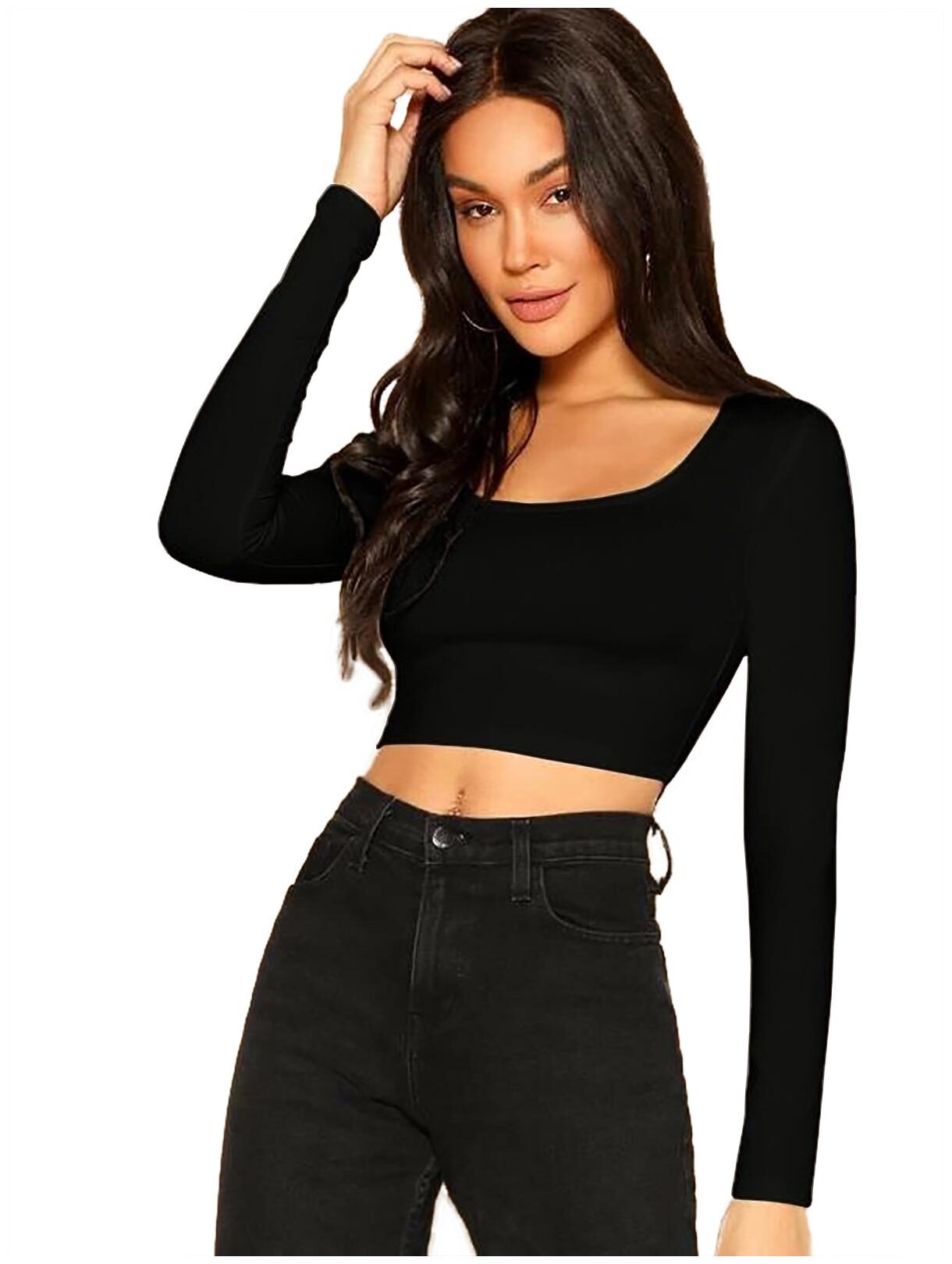 

THE BLAZZE Women Solid Regular top - Black