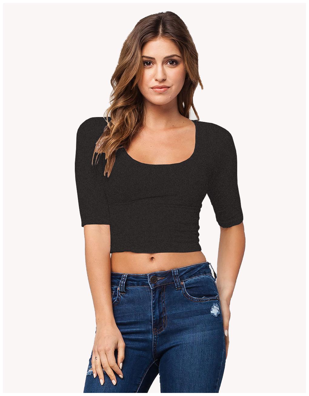 

THE BLAZZE Women Solid Regular top - Grey
