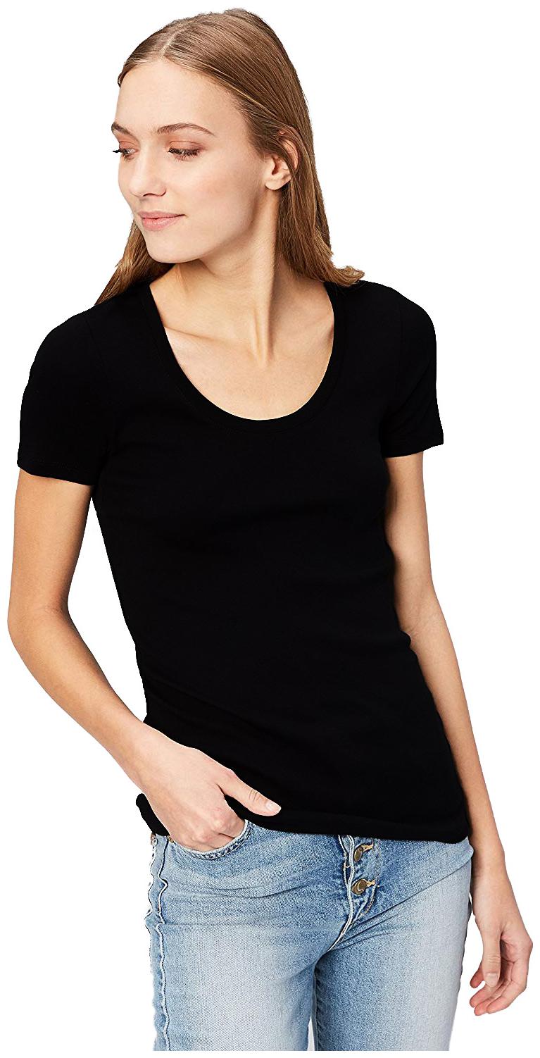 

THE BLAZZE Women Black Regular fit Round neck Cotton T shirt