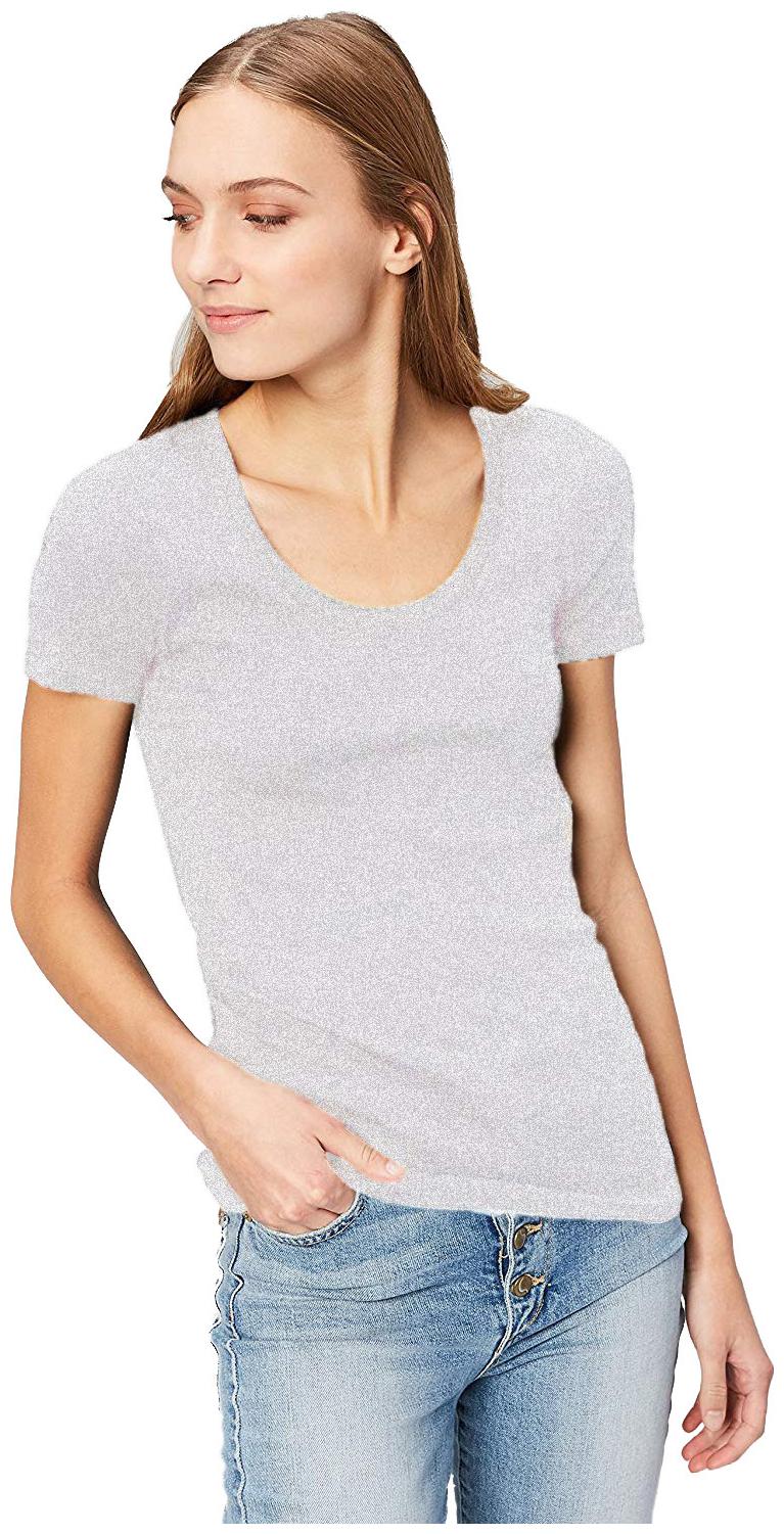 

THE BLAZZE Women Grey Regular fit Round neck Cotton T shirt