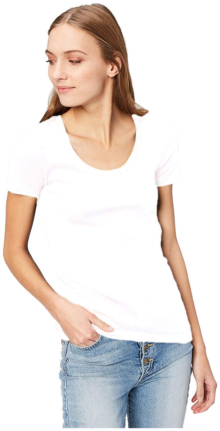 

THE BLAZZE Women White Regular fit Round neck Cotton T shirt