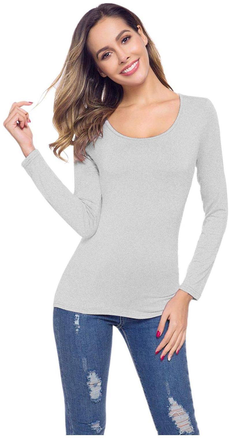 

THE BLAZZE Women Grey Regular fit Round neck Cotton T shirt