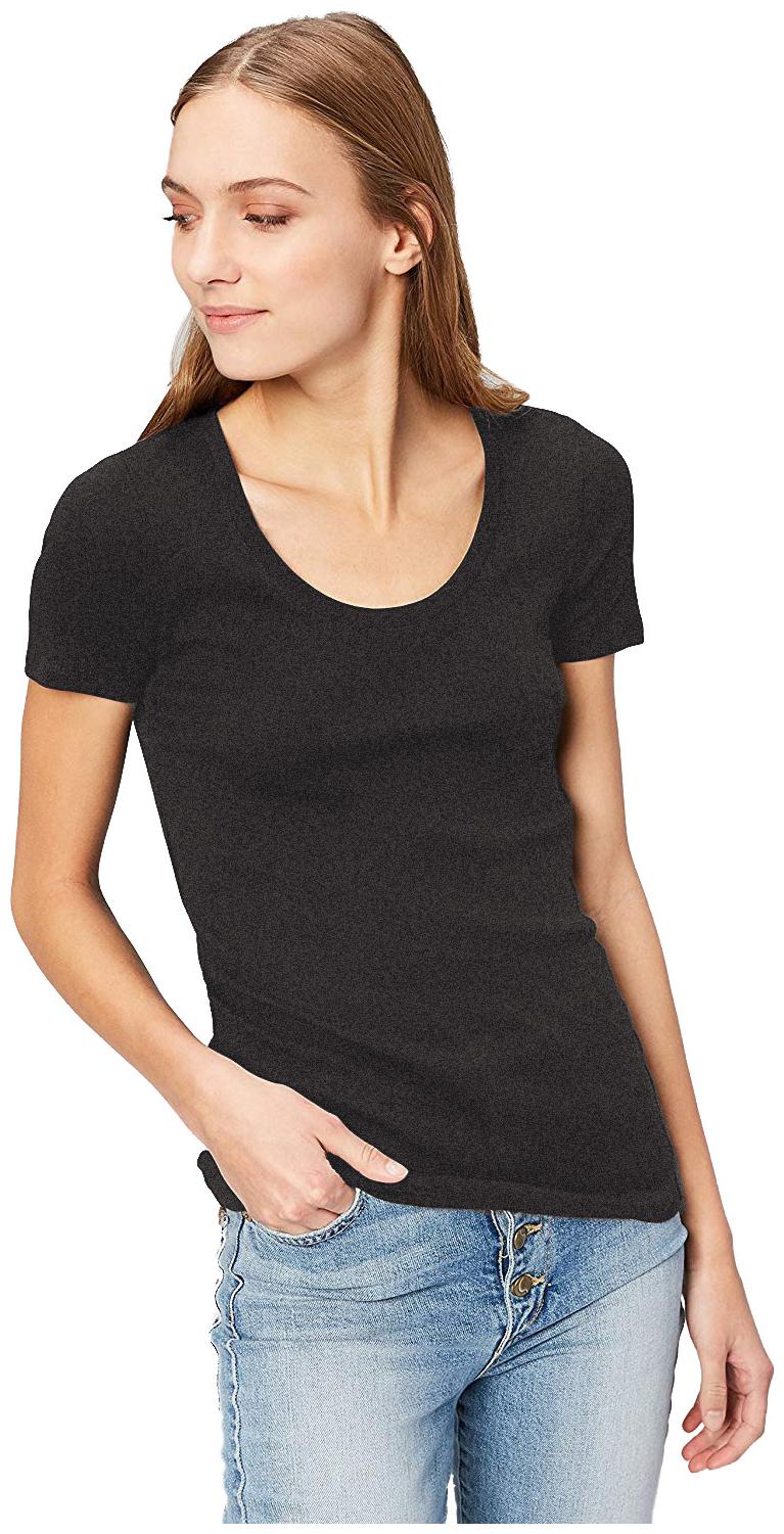 

THE BLAZZE Women Black Regular fit Round neck Cotton T shirt