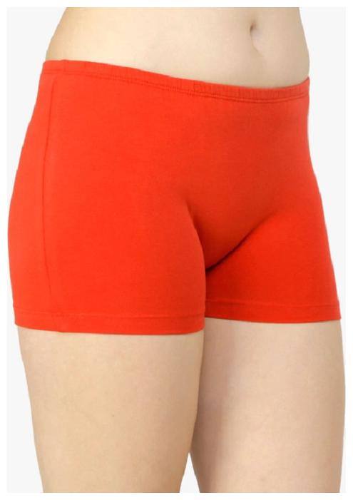 THE BLAZZE Solid Mid Waist Boyshorts - Orange