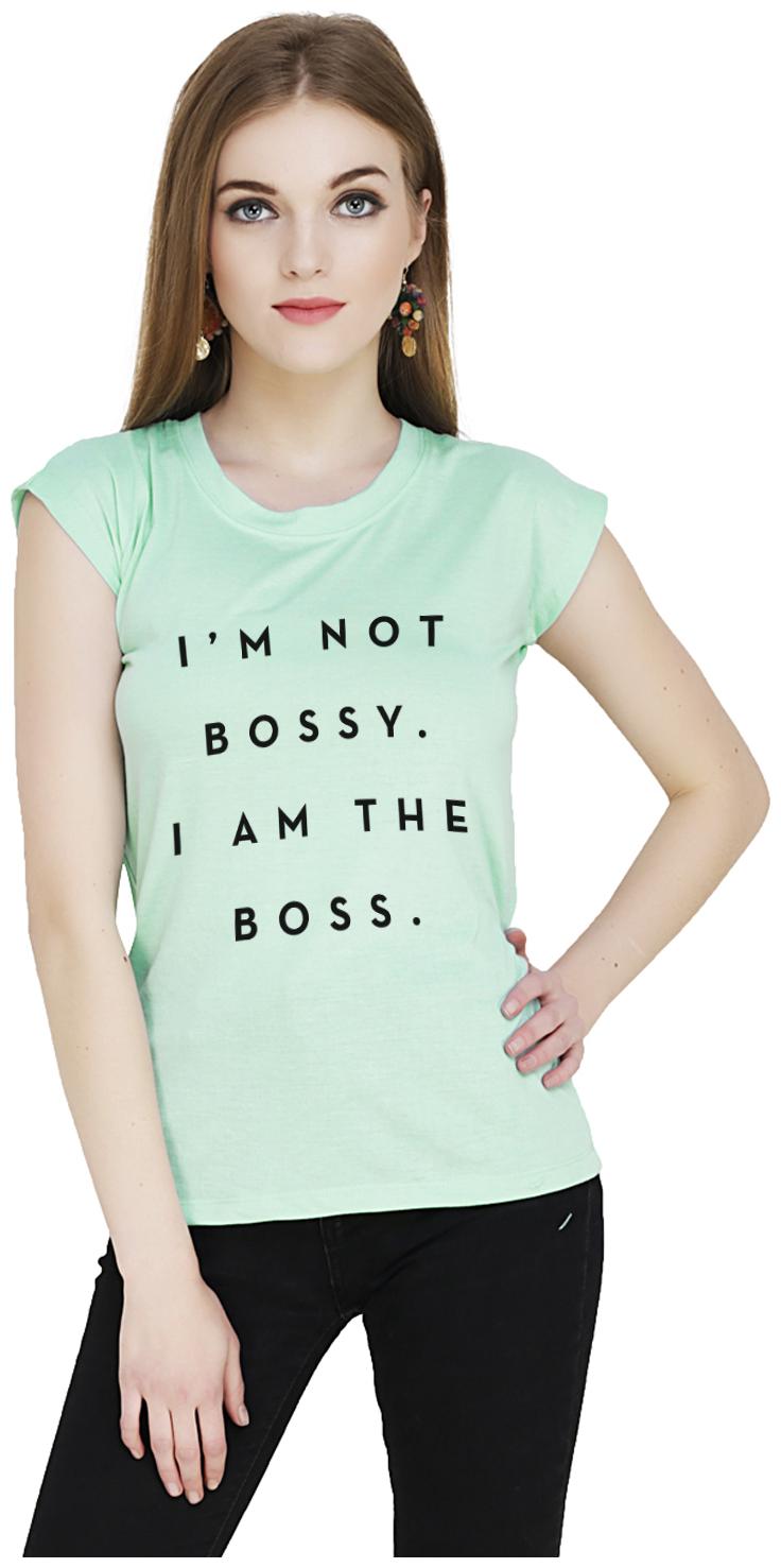 

baluchi Women Green Regular fit Round neck Blended T shirt
