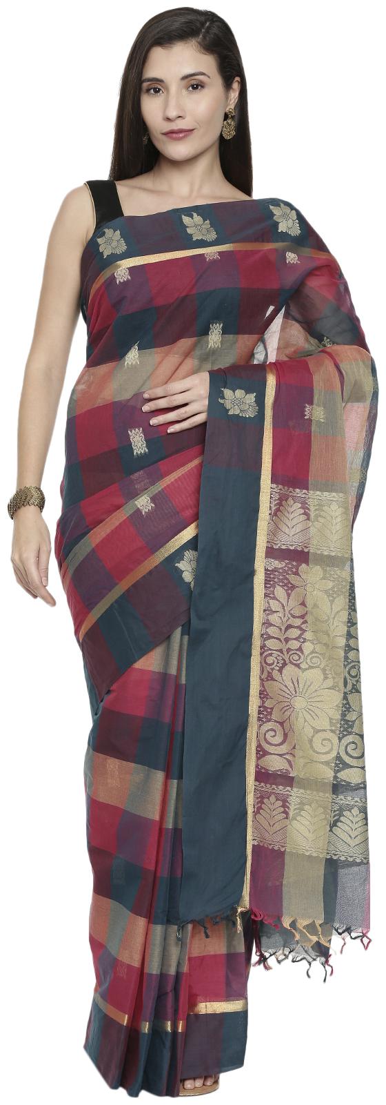 

The Chennai Silks Women Cotton Multi Regular Saree With Blouse