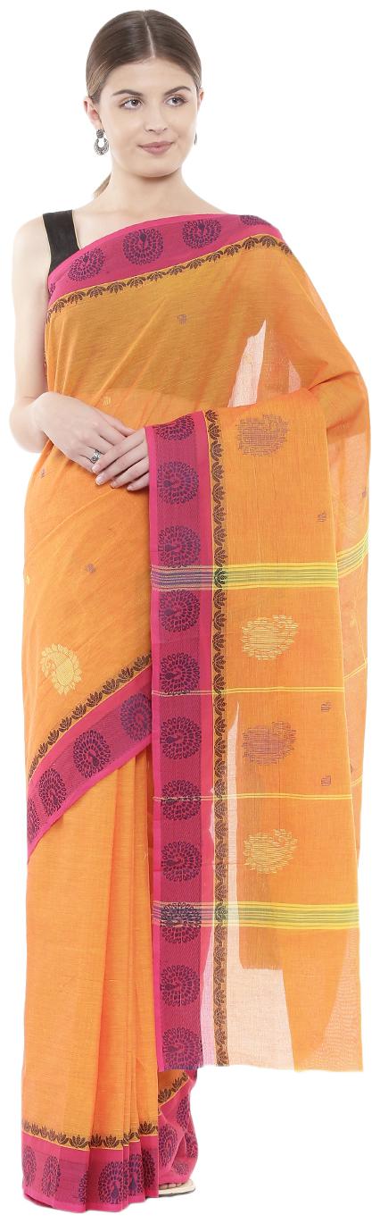 

The Chennai Silks - Handloom Chettinad Cotton Saree - Topaz Orange - (CCOPSC9742)