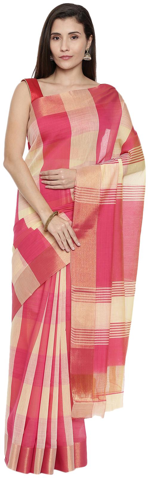

The Chennai Silks Women Cotton Blend Checkered Saree Multi