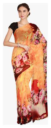 The Chennai Silks - Beautiful Grace Printed Georgette Saree - Multicolored - (CCOPSY7406)