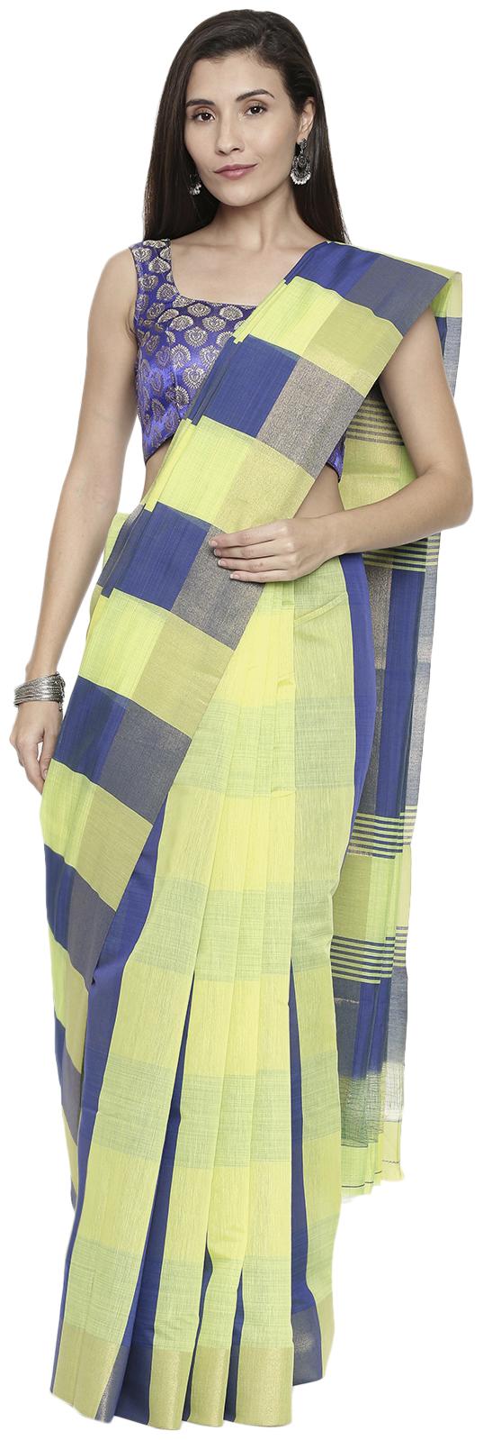 

The Chennai Silks Women Cotton Blend Checkered Saree Multi