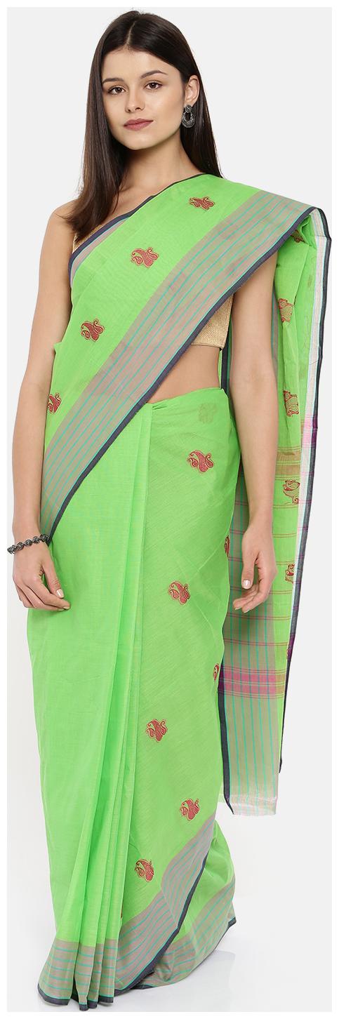 

The Chennai Silks Chettinad Cotton Saree Green