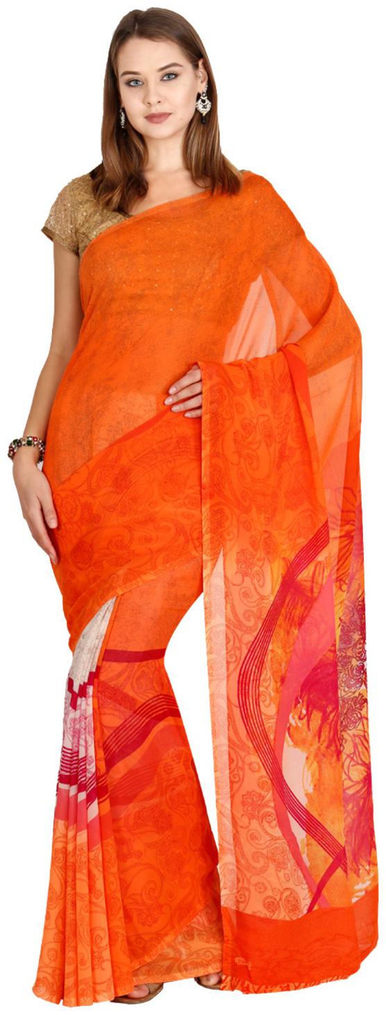

The Chennai Silks - Faux Georgette Saree - Multicolor - (CCMYSY7048)