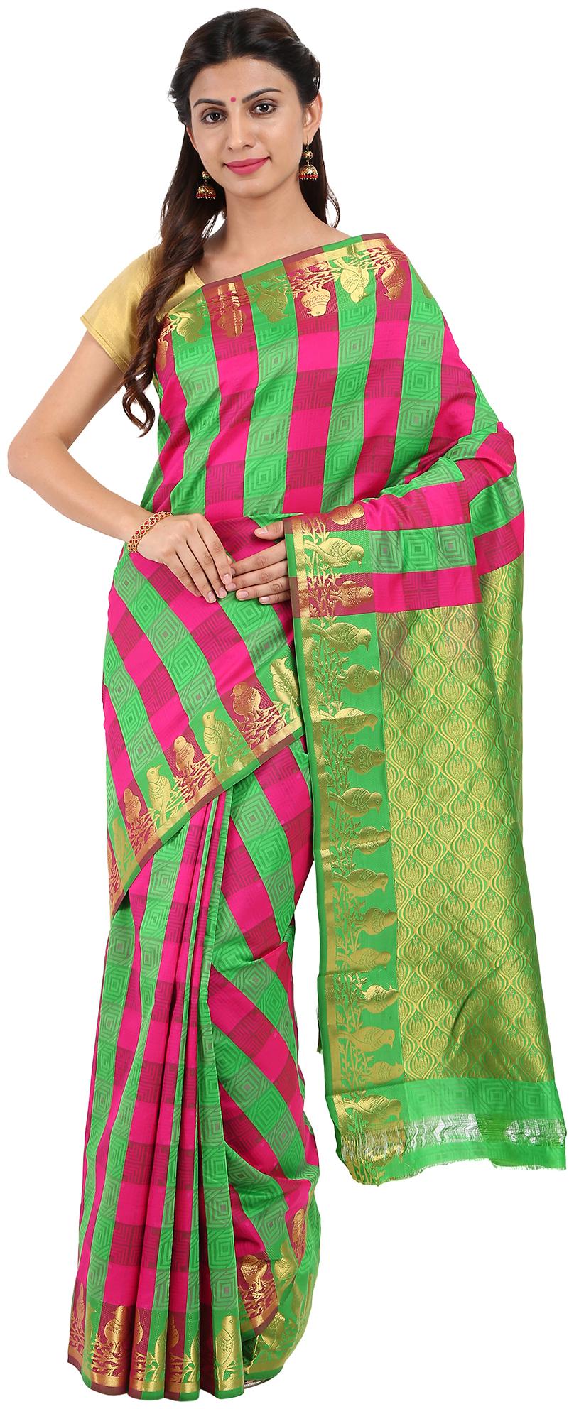 

The Chennai Silks Handloom Pure Kanjivaram Silk Saree Multi CCOPSS10830