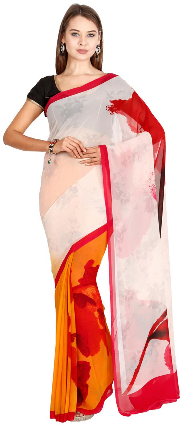 

The Chennai Silks - Faux Georgette Saree - Multicolor - (CCMYSY7051)