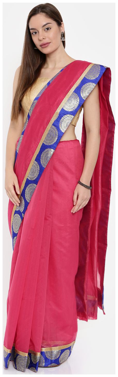 

The Chennai Silks Chanderi Cotton Saree Pink