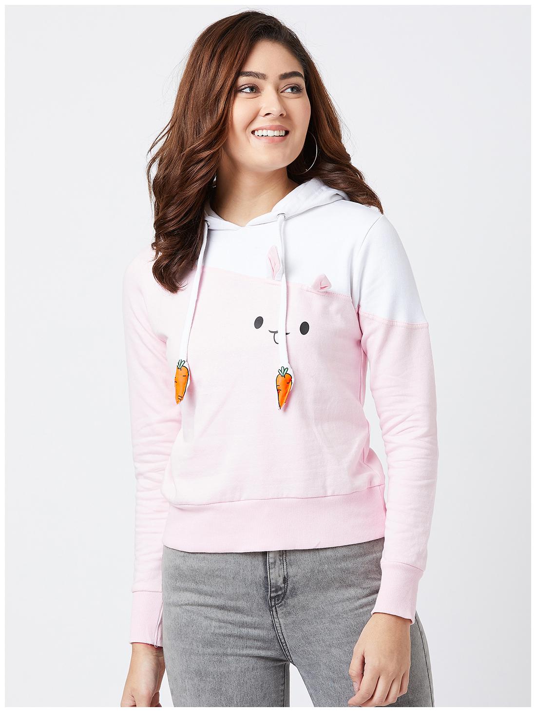 

THE DRY STATE Women Printed Hoodie - Pink