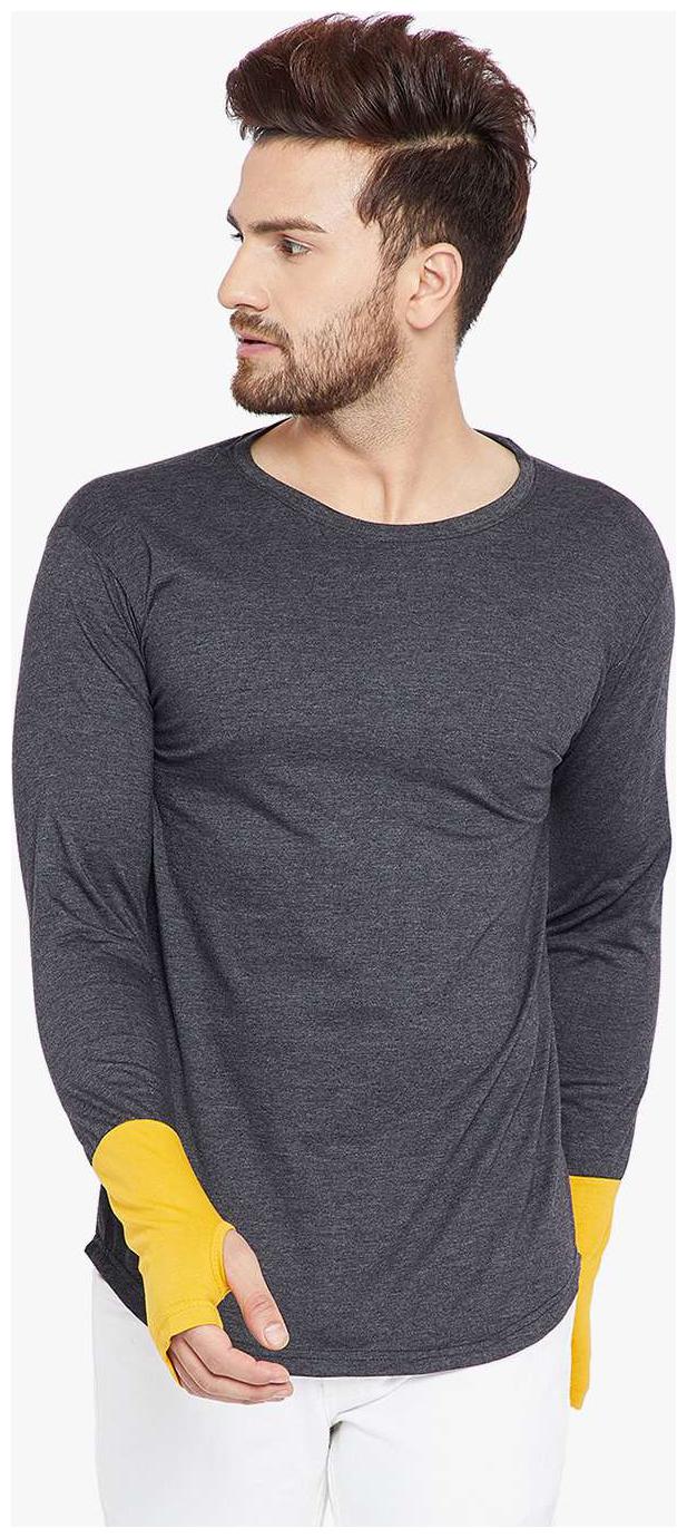 

The Dry State Men s Round Neck Thumbhole Cotton T-Shirt