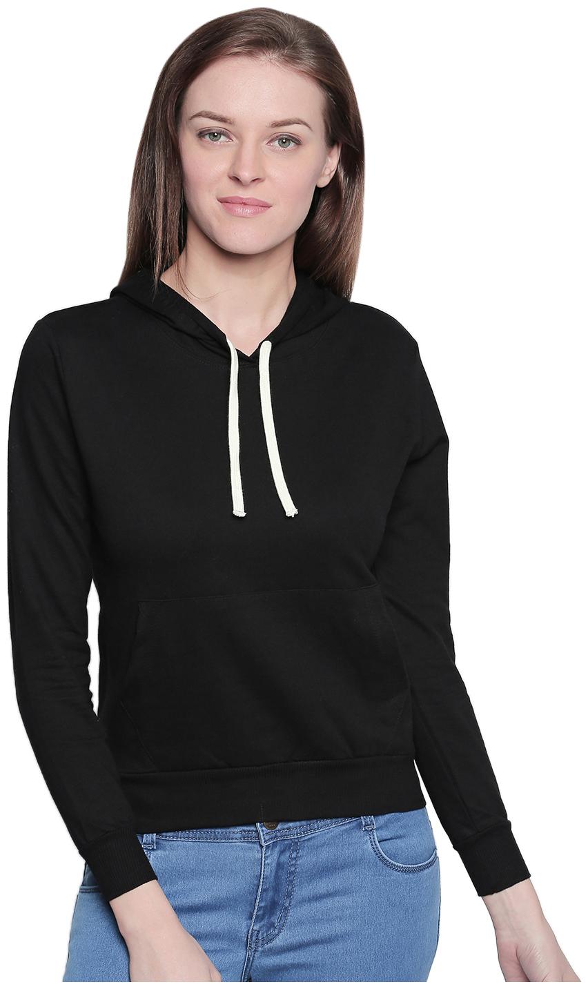 

THE DRY STATE Women Solid Sweatshirt - Black