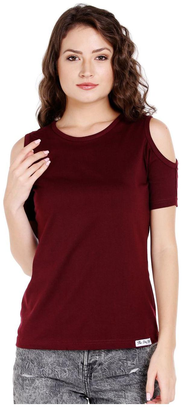 

THE DRY STATE Women Solid Regular top - Maroon