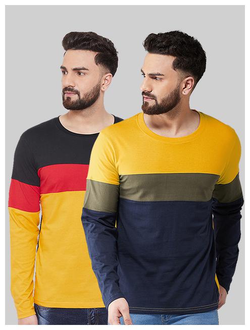 

THE DRY STATE Men Mustard Slim fit Cotton Round neck T-Shirt - Pack Of 2