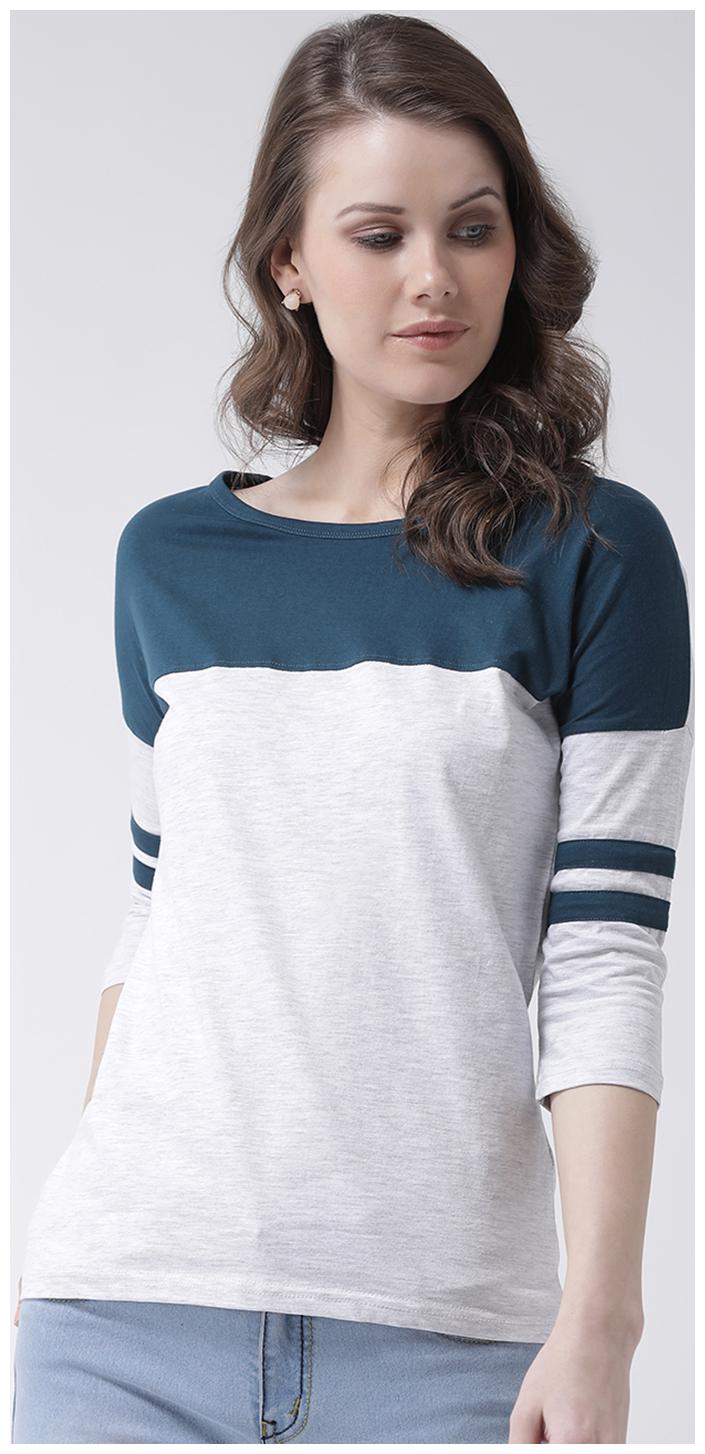 

THE DRY STATE Women Multi Slim fit Round neck Cotton T shirt