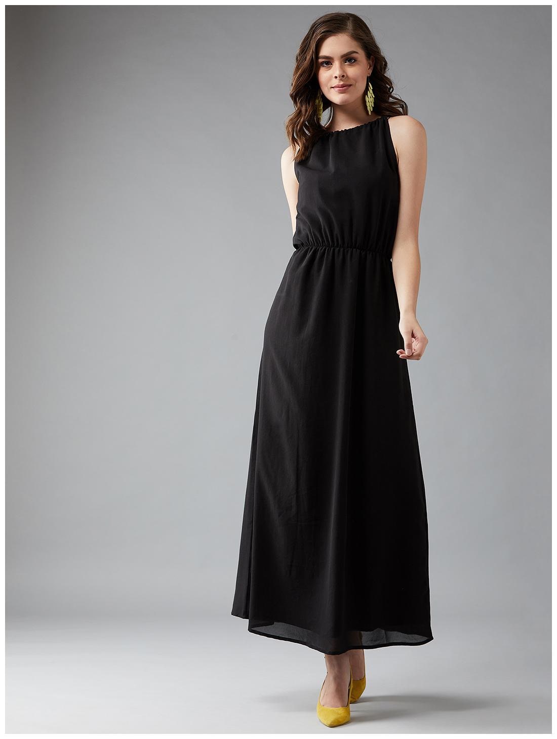 

THE DRY STATE Black Self design Maxi dress