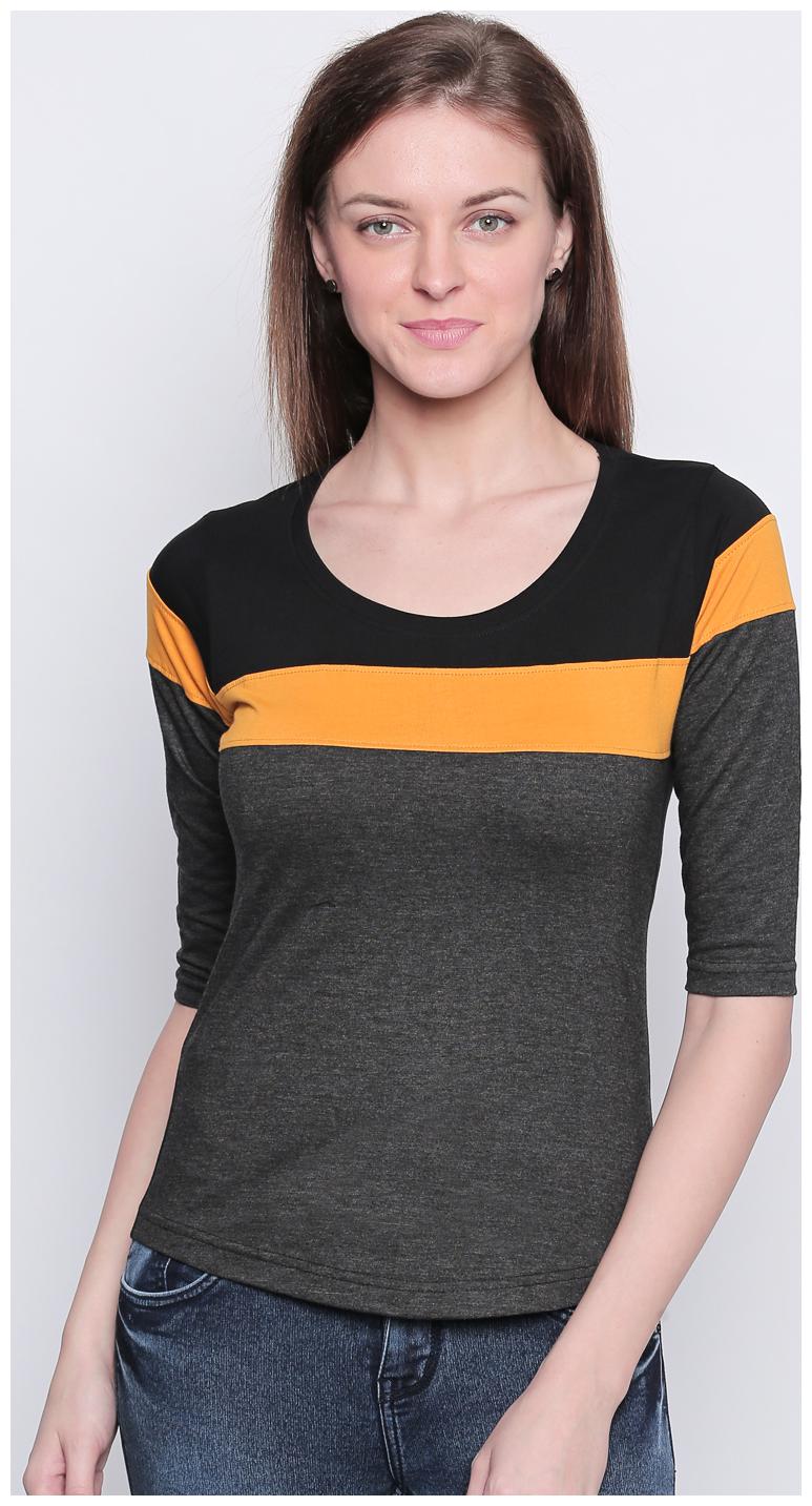 

THE DRY STATE Women Multi Slim fit Round neck Cotton T shirt