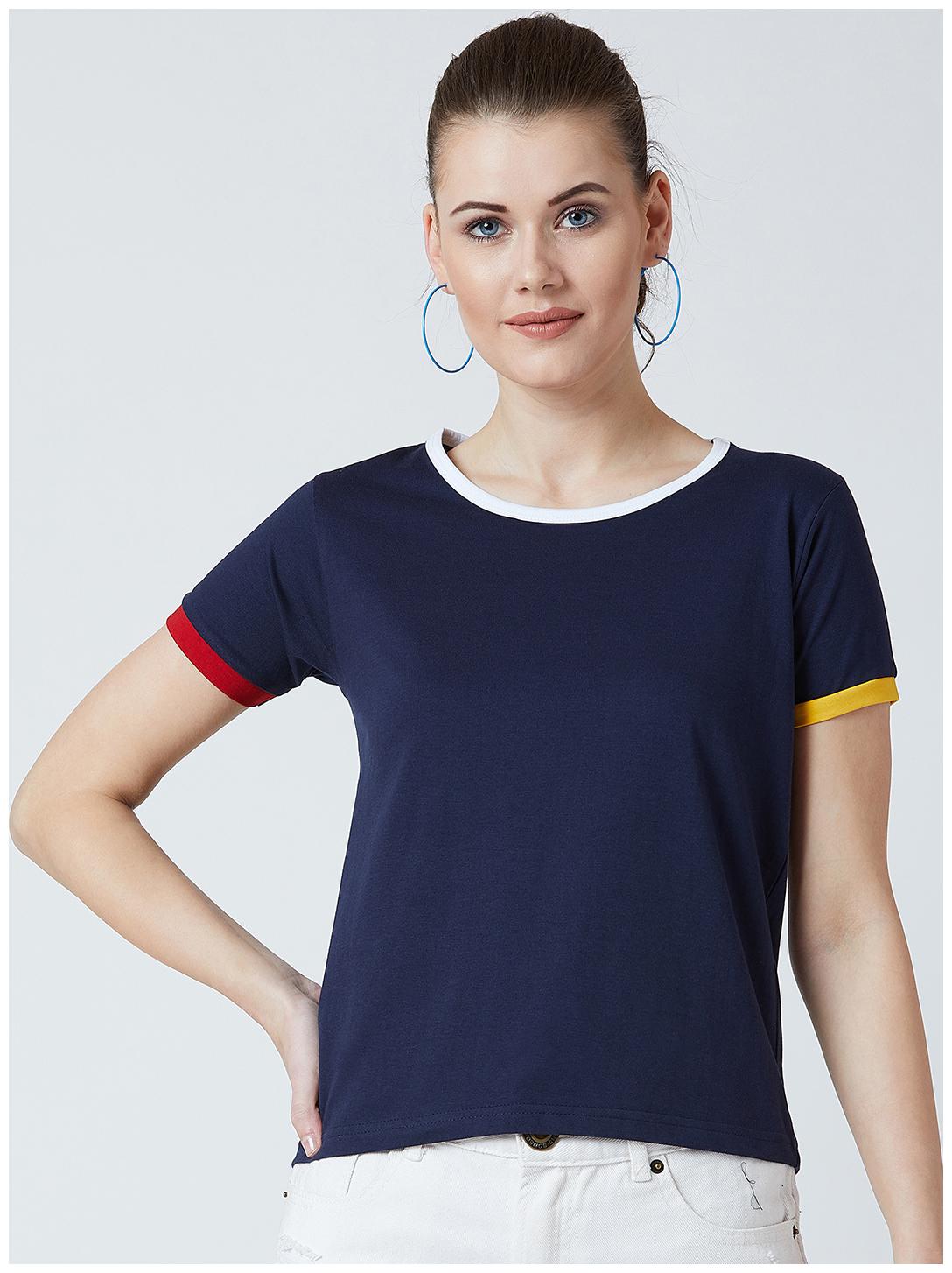 

THE DRY STATE Women Solid Regular top - Blue