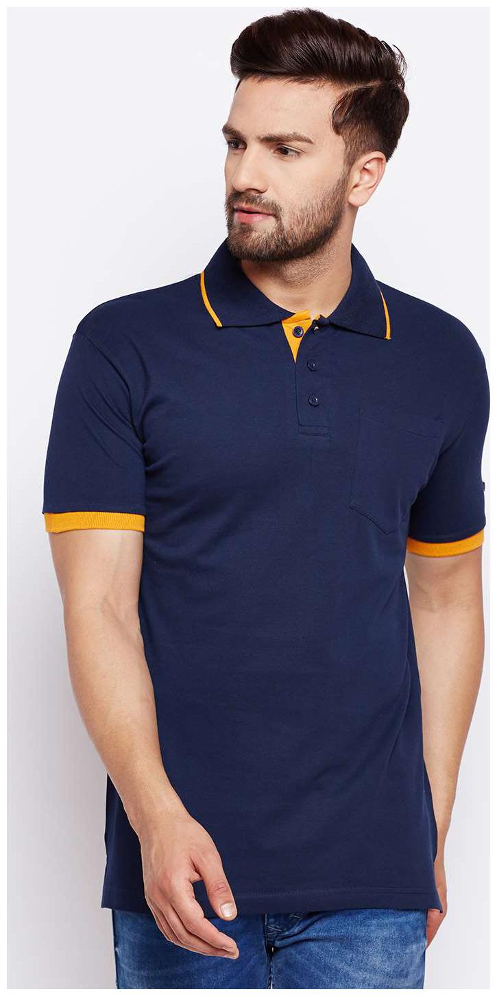 

THE DRY STATE Men Blue Slim fit Cotton Polo collar T-Shirt - Pack Of 1