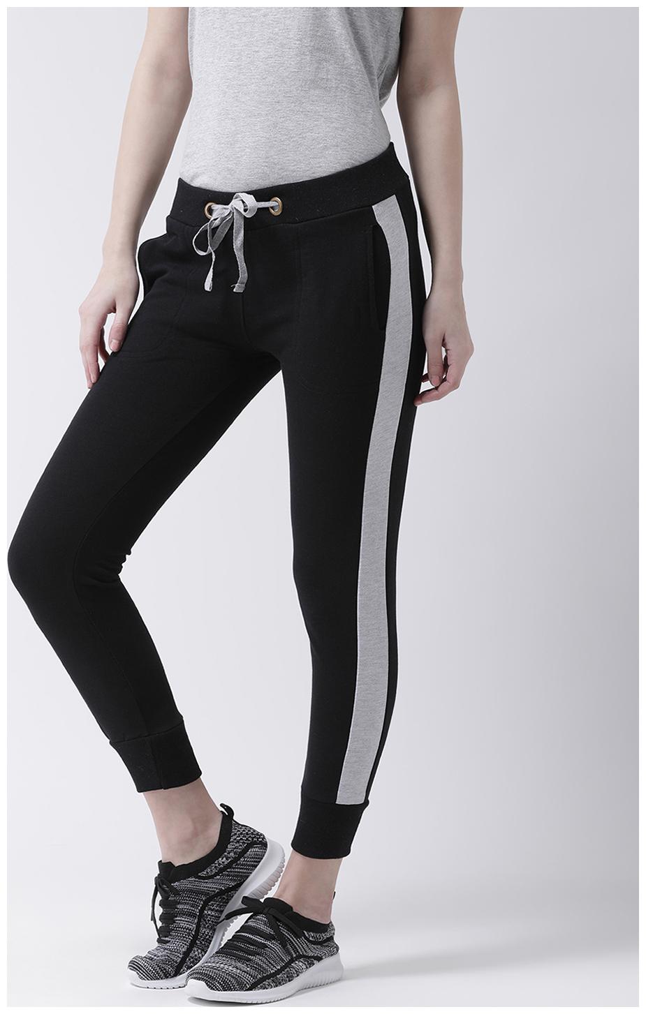 

THE DRY STATE Women Regular fit Cotton Solid Track pants - Black