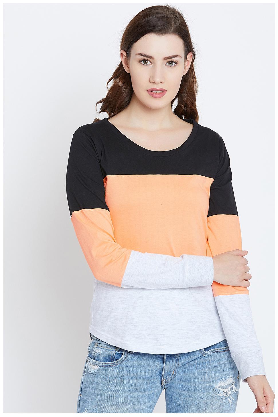 

THE DRY STATE Women Multi Slim fit Round neck Cotton T shirt