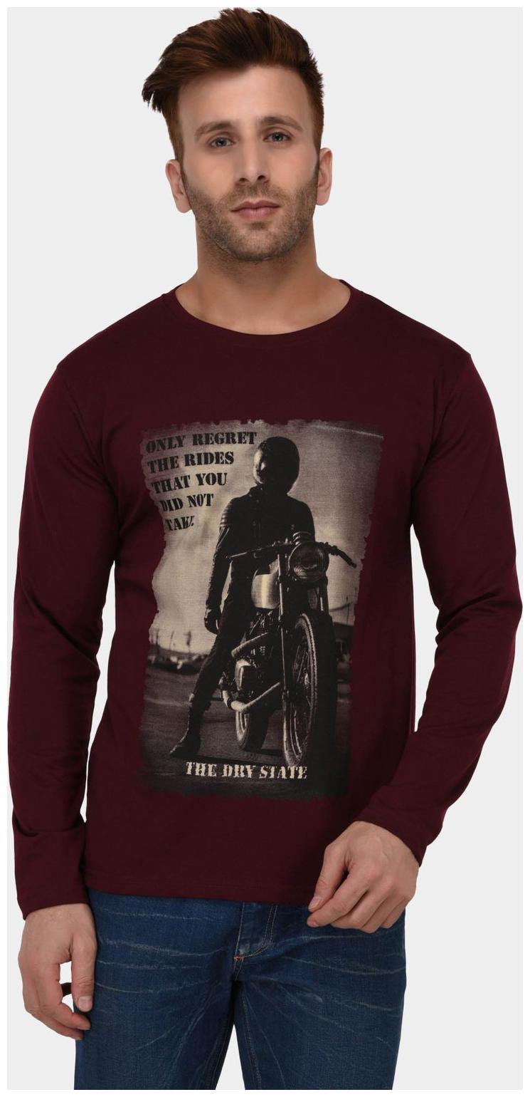 

THE DRY STATE Men Maroon Slim fit Cotton Round neck T-Shirt - Pack Of 1