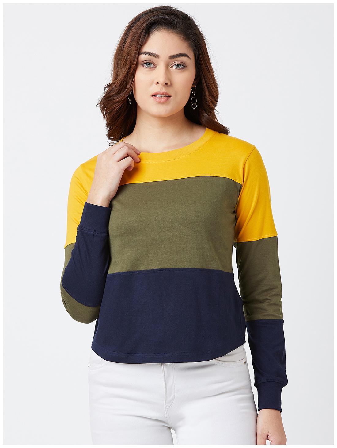 

THE DRY STATE Women Multi Slim fit Round neck Cotton T shirt