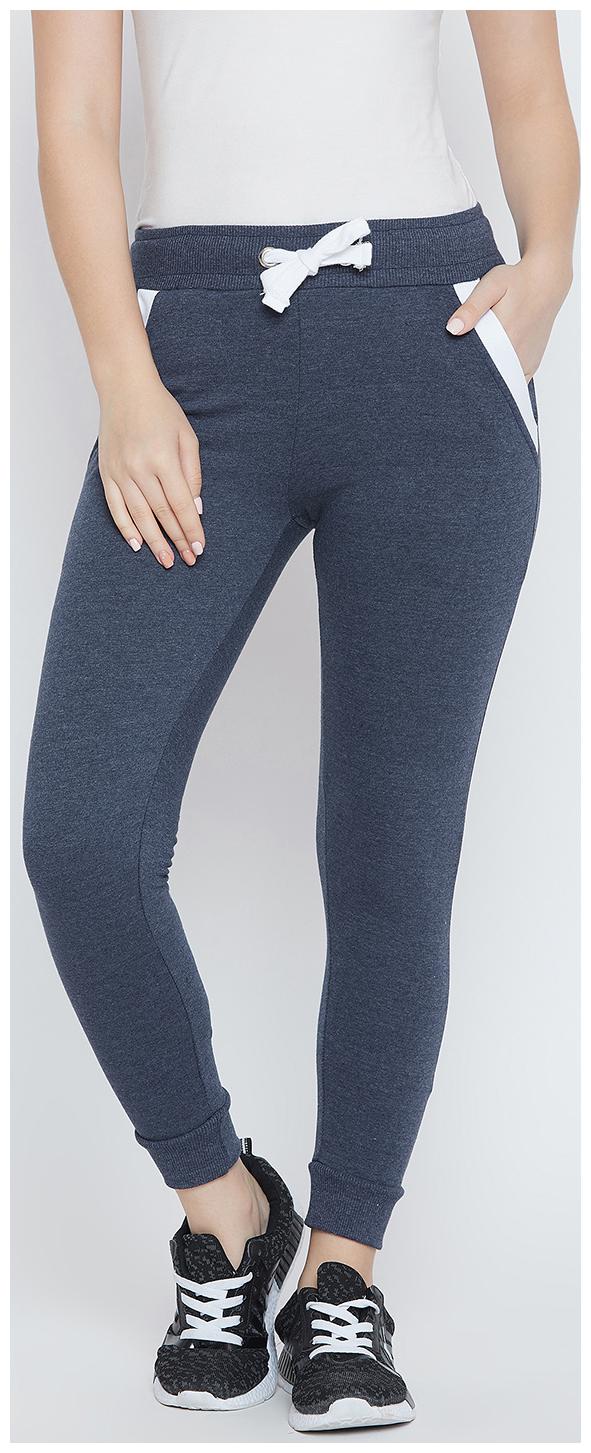 

THE DRY STATE Women Regular fit Cotton Solid Track pants - Blue