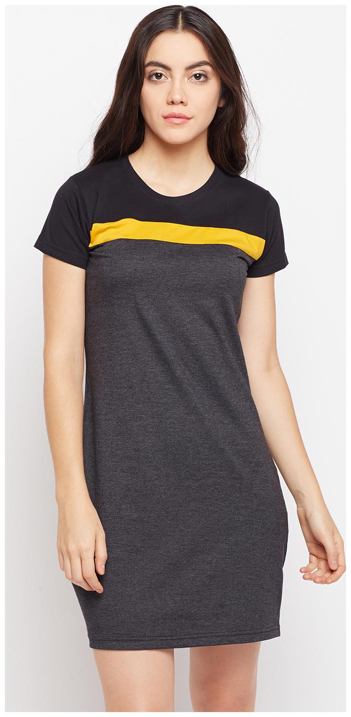 

The Dry State Half Sleeves Round Neck Colour Block Cotton Dress