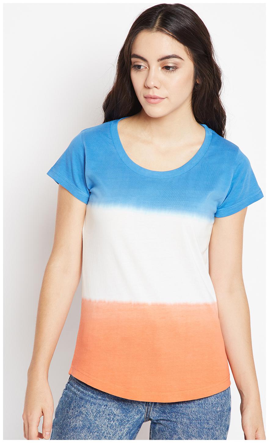 

THE DRY STATE Women Multi Slim fit Round neck Cotton T shirt