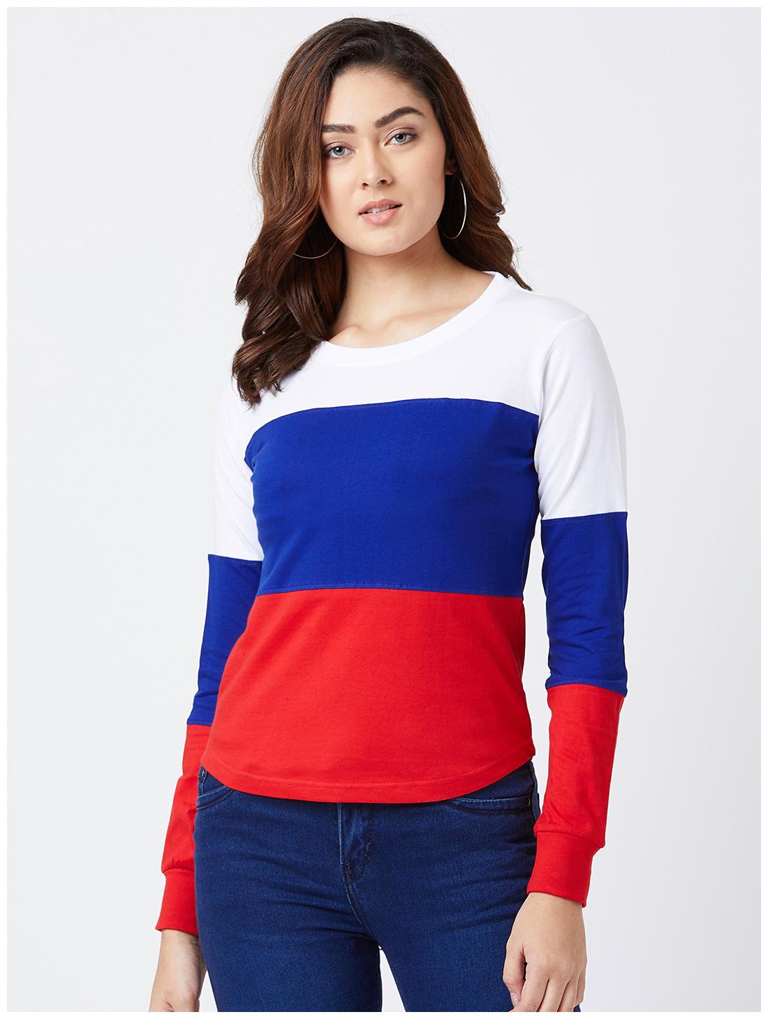

THE DRY STATE Women Multi Slim fit Round neck Cotton T shirt