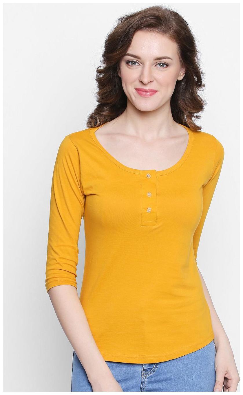 

THE DRY STATE Women Orange Regular fit Round neck Cotton T shirt