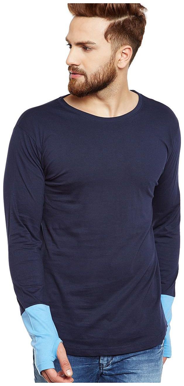 

THE DRY STATE Men Blue Slim fit Cotton Round neck T-Shirt - Pack Of 1