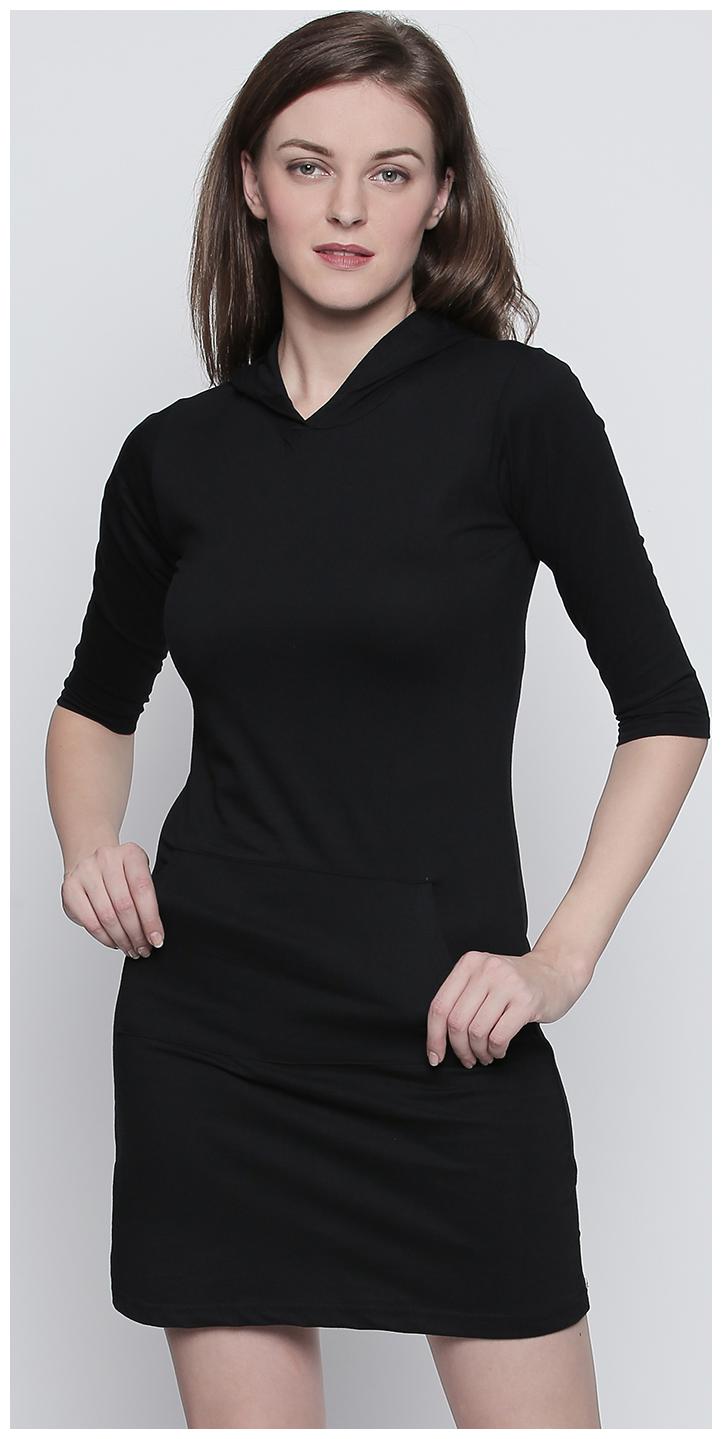 

THE DRY STATE Black Solid Bodycon dress