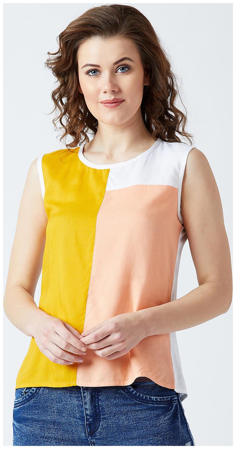 

The Dry State Women s Round Neck Sleeveless Multicolour Top