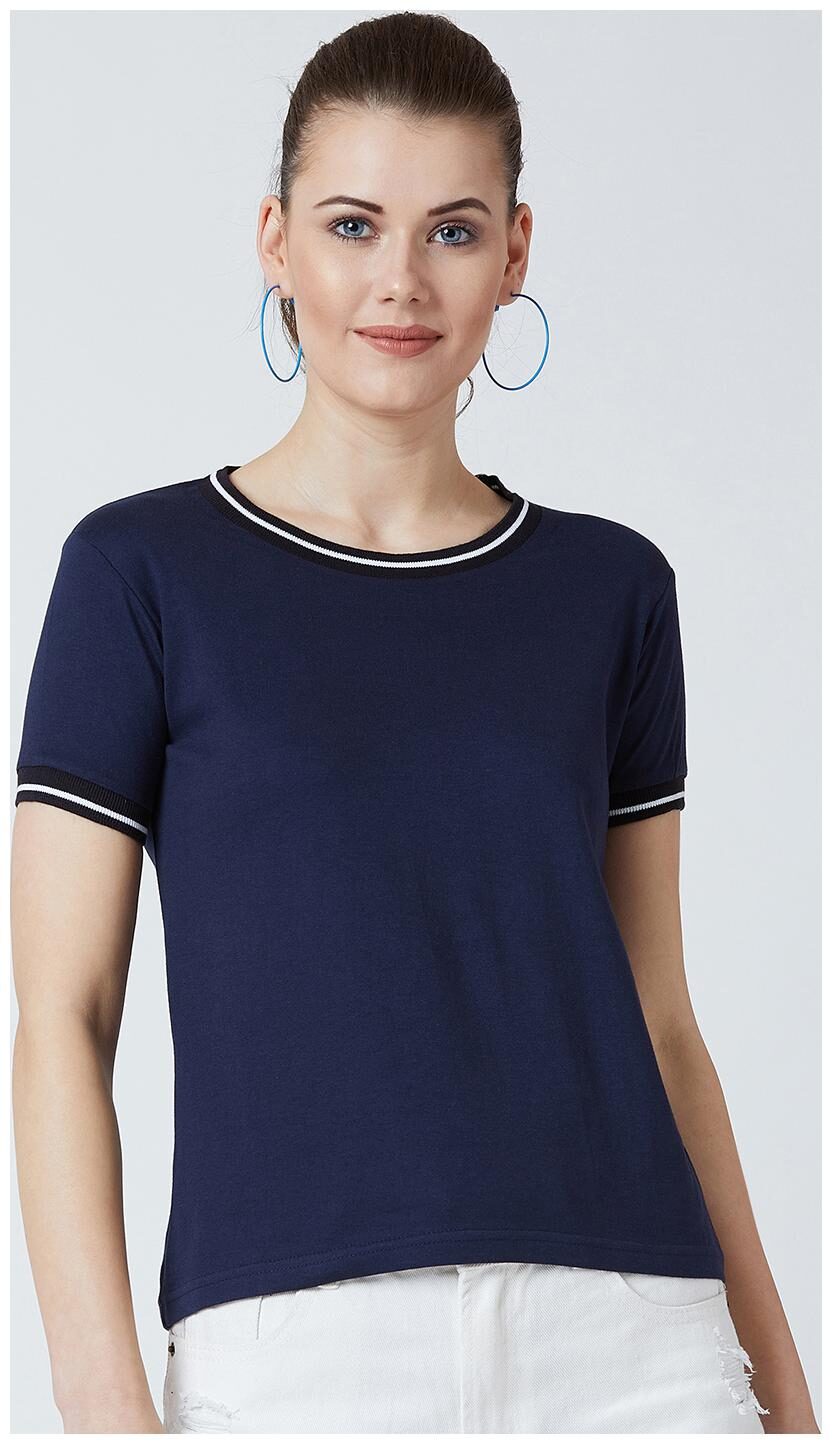 

THE DRY STATE Women Solid Regular top - Blue