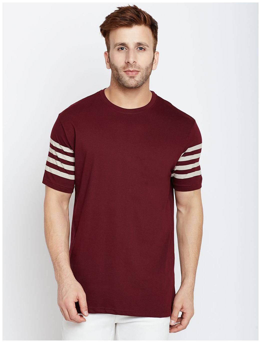 

THE DRY STATE Men Maroon Slim fit Cotton Round neck T-Shirt - Pack Of 1