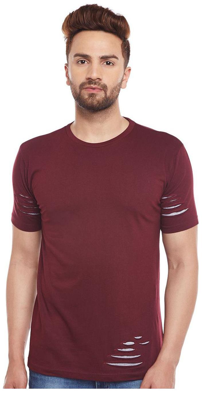 

The Dry State Men s Distressed Half Sleeves Cotton Tshirt