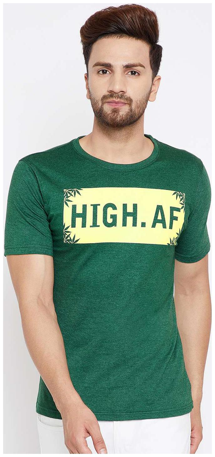 

THE DRY STATE Men Green Regular fit Cotton Round neck T-Shirt - Pack Of 1